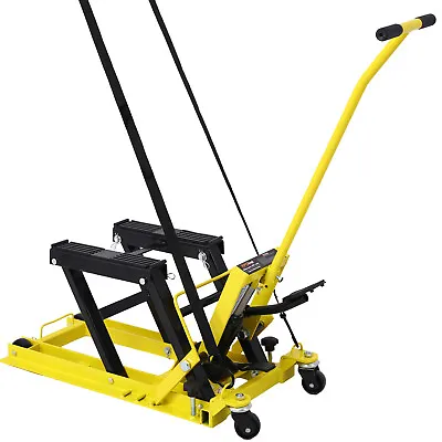 1500lbs Hydraulic Motorcycle Lift Table ATV Dirt Bike Scissor Jack Stand 4 Wheel • $162.99