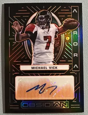 2022 Panini Obsidian Aurora Autograph Electric Etch Orange MICHAEL VICK 17/75 • $44.99