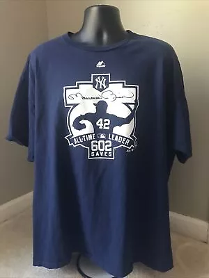 Majestic Men's 2011 NY YANKEES Mariano Rivera 602 Saves T-Shirt Size: 2XL • $45.99