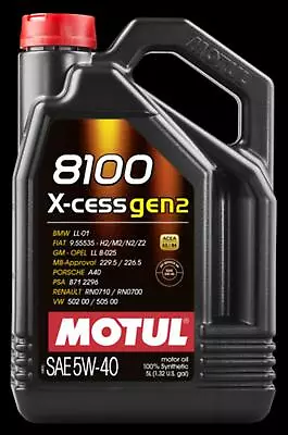 Motul Fully Synthetic Engine Motor Oil 8100 X-CESS 5W40 - 5L • $55.33