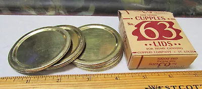 Vintage 1940s NEW Old Stock Cupples No. 63 Home Canning Lids One Dozen Lids NEW • $14.99
