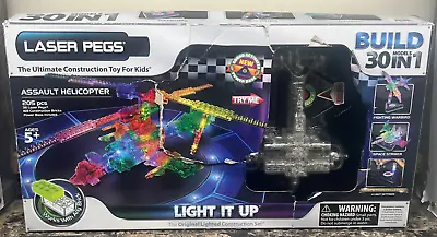 Laser Pegs Assault Helicopter Lighted Construction Kit 205pcs 30 Modes In 1 NEW • $80.06