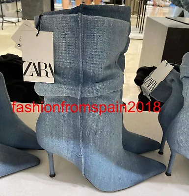$79.99 • Buy Zara New Woman Mid-calf Denim Ankle Boots Denim-blue 35-42 1107/210