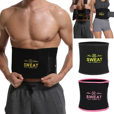 Waist Trimmer Waist Trainer Neoprene Sauna Sweat Belt Gym Shaper For Men & Women • £6.79