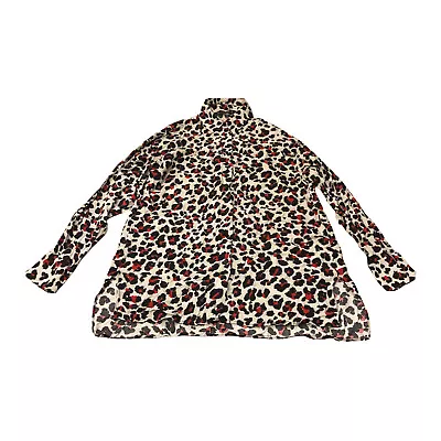 Zara Womens Leopard Print Long Sleeve Blouse Shirt Size XS 8UK • £13.80