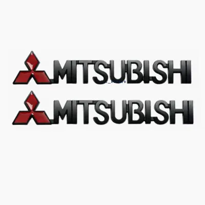 2x Black Red Metal LETTER Badge Decal Fender Emblem Sticker For Mitsubishi MIVEC • $16.75