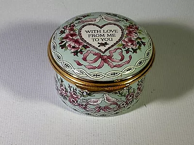 Halcyon Days Enamels Trinket Box 1990 St Valentines Day With Love From Me To You • £24.05