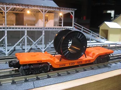 Lionel O-27 Depressed Flatcar W/Cable Reel # 16958 - FITS MTH RAILKING K-LINE • $14.95