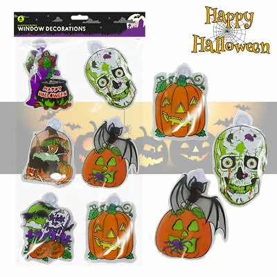 Halloween Party Window Stickers Vinyl Decals Spooky Haunted House Decoration 6Pk • £2.89
