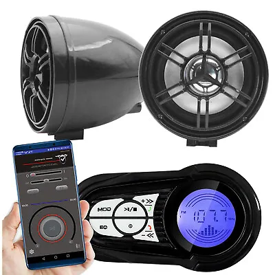 Motorcycle Bluetooth Handfree Audio System FM Radio Stereo Amplifier Speaker • $39.99