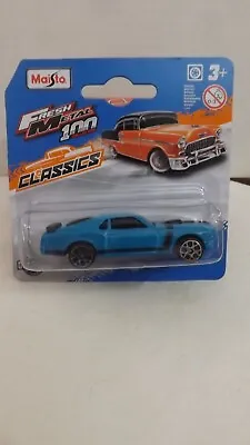 Maisto Blue  '70 Boss Mustang Fresh Metal 100 Collection Classics 1/64 Scale • $12.88