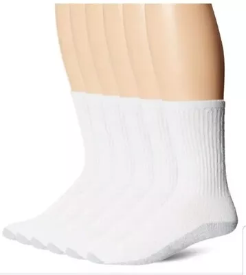 Fruit Of The Loom Brand New Men's 6 Pack Crew White Socks Shoe Size: 6-12 • $11.99