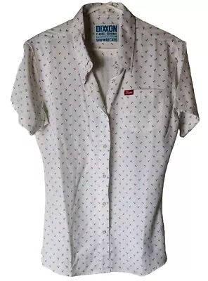 Dixxon Flannel Co D-Lite Shipwrecked Shirt Womens XL White Anchor Novelty Print • $35.88