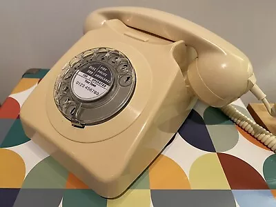 Original Vintage Retro 1970's GPO 746 Rotary Dial Ivory Telephone Restored • £39.99