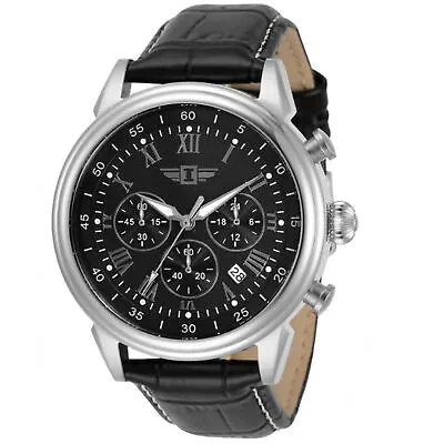 I By Invicta Men's 90242-001 Chronograph Black Dial Black Leather Dress Watch • $82.99