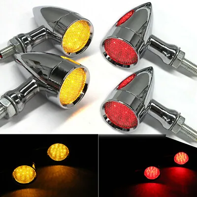 4PC Bullet Motorcycle LED Turn Signal Blinker Lights For Harley Davidson Softail • $36.80