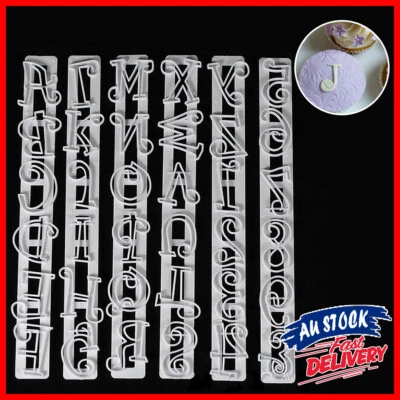 $7.59 • Buy 6PCS Cake Decorating Letter Fondant Number Lcing Alphabet Mold Cutter Mould Set