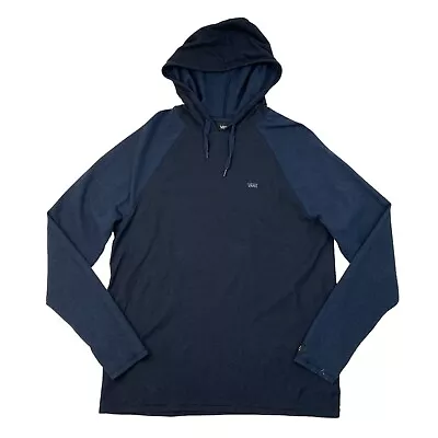 Vans Hoodie Mens XXL 2XL SLIM Fit Navy Blue Drawstring Lightweight Cotton Blend • $21.20