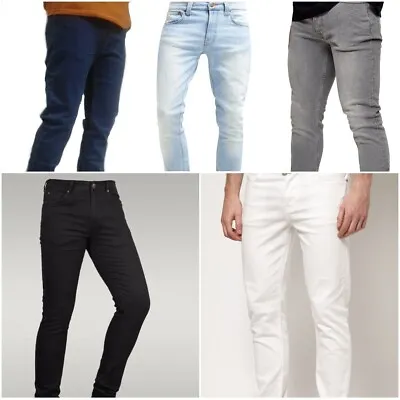 £13.99 • Buy Mens Skinny Jeans Slim Fit Denim Super Stretch Regular Short Long All Sizes