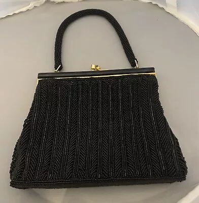 Black Made In Hong Kong Beaded Vintage Purse • $17