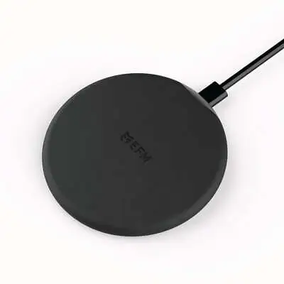 EFM Leather Wireless Charge Pad 15W Qi WPC Certified With USB Wall Adapter-Black • $89.94