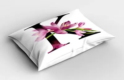 Letter K Pillow Sham Blooming Kaffir Lily K • £14.99