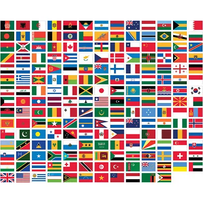 UN World INTERNATIONAL COUNTRIES NYLON FLAGS  2'X3' 3'x5' 4'x6' 5'X8' MADE USA • $19.95