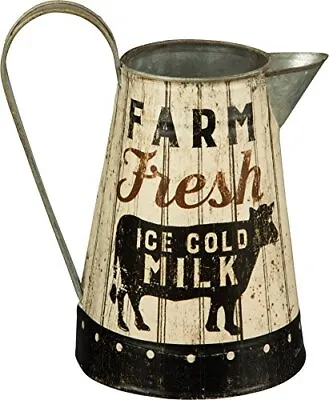 Primatives By Kathy Rustic Distressed Farm Fresh Milk Pitcher Or Watering Can • $34.51