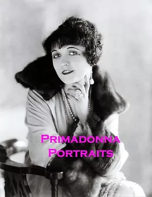 POLA NEGRI 8X10 Lab B&W Photo 1925 Pearls And Fur Coat Stunning Portrait • $14.99