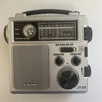 Eton FR300 Multi Purpose Radio AM FM T1 TV2 And WX Crank Emergency Powered • $22.99