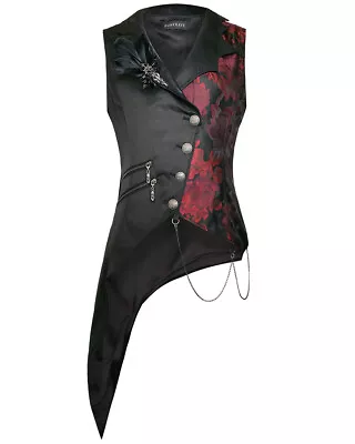 Punk Rave Mens Gothic Visual Kei Vest Waistcoat Black Red Steampunk Aristocrat • $74.69