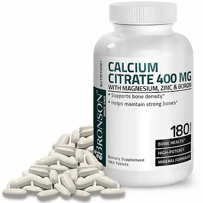 Bronson Calcium Magnesium With Boron And Zinc 180 Tablets • $9.99