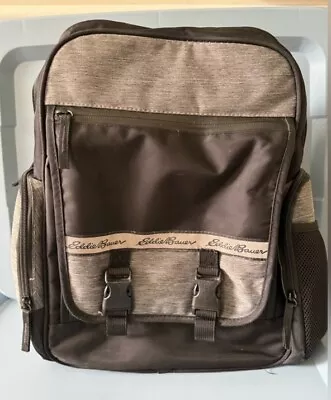 Eddie Bauer Diaper Bag BacK Pack Backpack Insulated Pocket Gray Black Baby Bag • $16