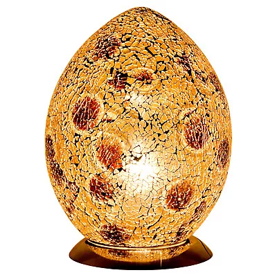 Light Brown Mosaic Glass Egg Shaped Table Lamp Medium Egg Lamp Gift Table Light • £49.99