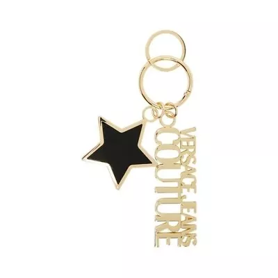 VERSACE JEANS COUTURE Black & Gold Stars Keychain NIB • $63.65
