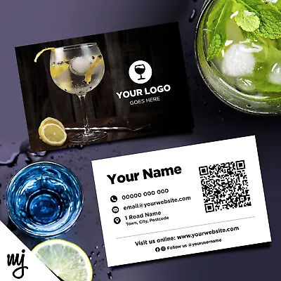 Custom Business Card Printing | Cocktail Bar Restaurant Drinks Pub 04 • £61.99