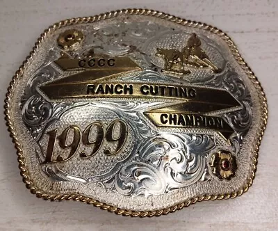 CCCC Ranch Cutting Champion 1999 Cowboy Rodeo Belt Buckle • $150