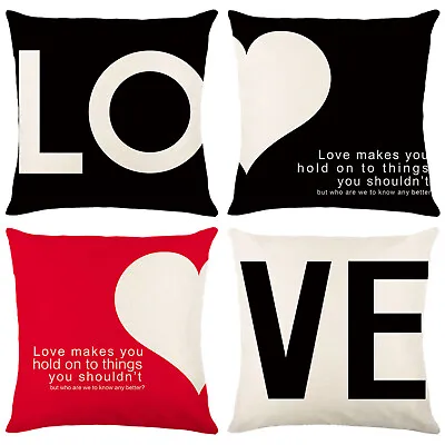 4 Pcs Waterproof Valentines Day Love Cushion Covers 30 40 45 50 60cm • $39.59