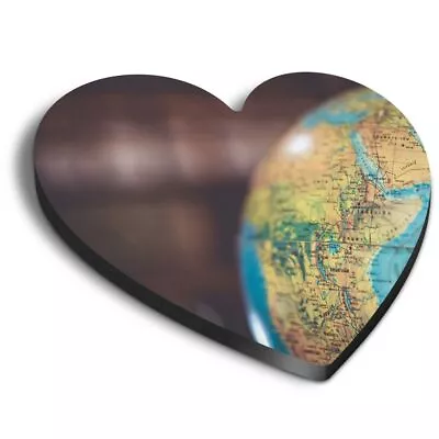 Heart MDF Magnets - Globe Sphere Earth Planet Map #21614 • £4.99