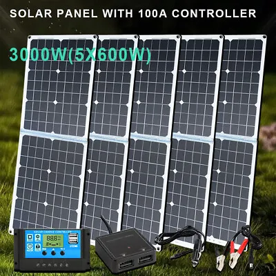 600 Watts Solar Panel Kit 100A 12V Battery Charger With Controller Caravan Boat • $113.04