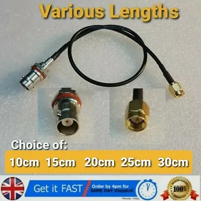 £5.85 • Buy SMA Male To BNC Female Connector  RG174 Adapter Antenna Signal Cable Lead