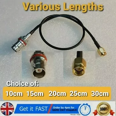 £5.85 • Buy SMA Male To BNC Female Connector  RG174 Adapter Antenna Signal Cable Lead