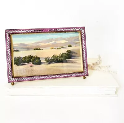 Vintage Italy Pink Micro Mosaic Frame RARE SIZE 3.87 H X 6.25 L  With Glass • $125