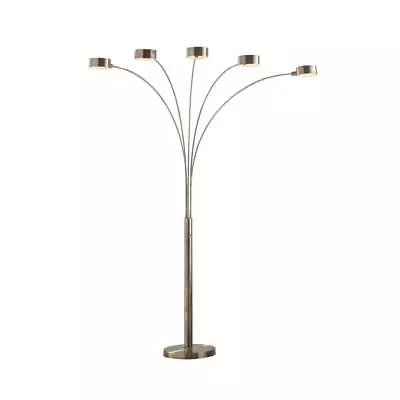 ARTIVA Floor Lamp 88  5-Arc Dimmable Adjustable Arm In Satin Brass W/ Dimmer • $243.54