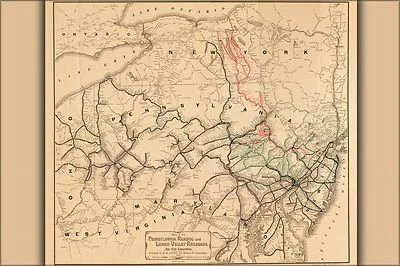 $160.11 • Buy Poster, Many Sizes; Map Of The Pennsylvania, Reading, And Lehigh Valley Railroad