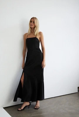 £7.99 • Buy BNWT Warehouse Satin Corset Detail Midi Dress, Black, Size 12 