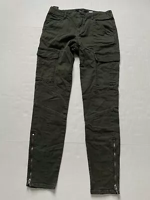 J BRAND Pants Womens 26 Army Green Cargo Ankle Zip Utility Skinny Caledon • $24.99