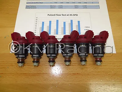 $350 • Buy 6x Nissan SR20DET Red Side Feed 740cc Fuel Injectors: Flow Tested & Cleaned