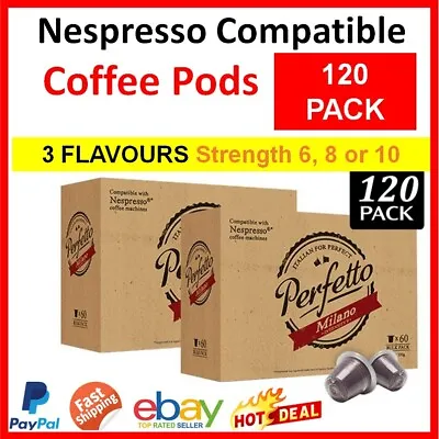 $43.90 • Buy Nespresso Compatible Coffee Pods 120 Pack Capsules Intense Intensity Flavours