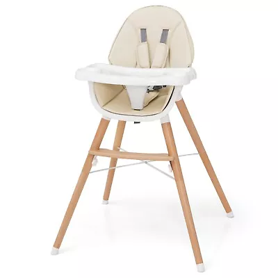 Wooden Baby High Chair Infant Child Feeding Seat Highchair With Removable Seat • £57.95